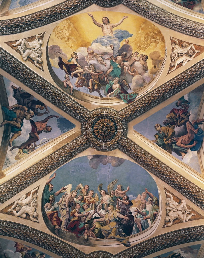  152-Giovanni Lanfranco-Gloria di Cristo, affresco-volta della Chiesa della Certosa di San Martino, Napoli 